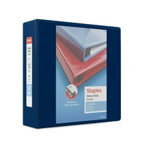 Staples Heavy-Duty 4-Inch D 3-Ring View Binder Navy Blue (26372) 56281-CC/26372