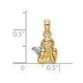 thumbnail image 3 of Finest Gold 10K Angel Resting On Elbow with Rhodium Wing Charm, 3 of 4