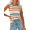 Colorful Stripe, variant on Fantaslook Womens Tank Tops Crewneck Casual Summer Side Split Sleeveless Shirts Floral Blouses