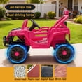 thumbnail image 6 of Xuanlur 12V Kids Ride on Car, Electric Off-Road UTV Truck with Remote Control, Anti-Collision Bar, High Chassis, Anti-Slip Wheels & 4-Wheel Suspension, Battery Powered Ride on Toy for Kids, Pink, 6 of 7