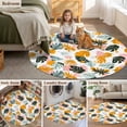 thumbnail image 6 of Round Area Rug 3ft,Summer Tropical Plants Washable Carpet Non-Slip Runner Accent Rugs Indoor Floor Mat for Bedroom Living Room Decor,Abstract Pastoral Leaves, 6 of 9