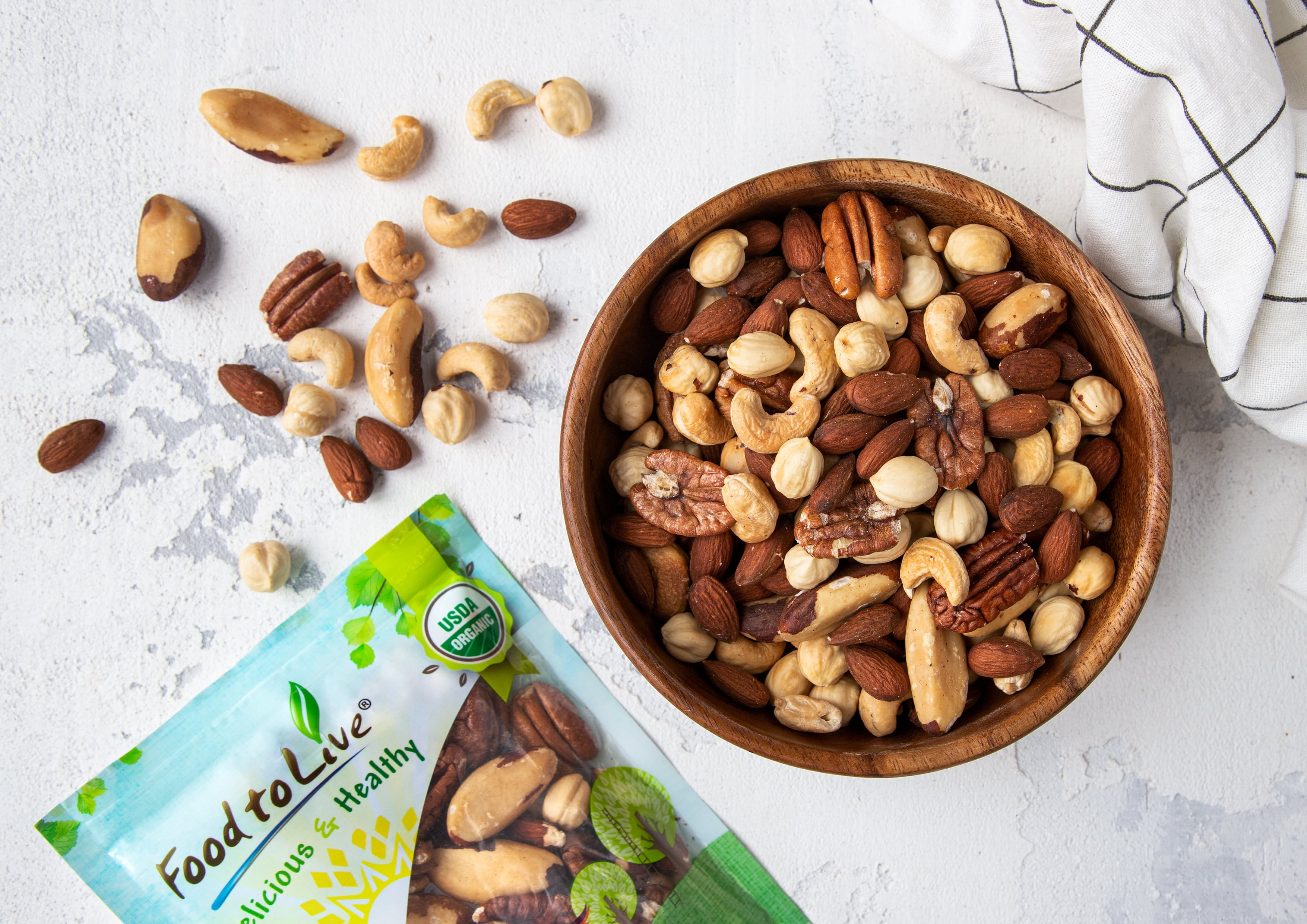 Organic Deluxe Nuts Mix, 1 Pound — Non-GMO, Kosher, Vegan — by Food to Live
