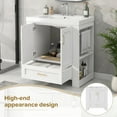thumbnail image 5 of 30'' Bathroom Vanity with Separate Basin Sink, Modern Bathroom Storage Cabinet with Double-sided Storage Shelf,White, 5 of 6