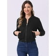 thumbnail image 4 of DARING DIVA Stand Collar Zip Up Biker Moto Bomber Jackets XS Black, 4 of 6