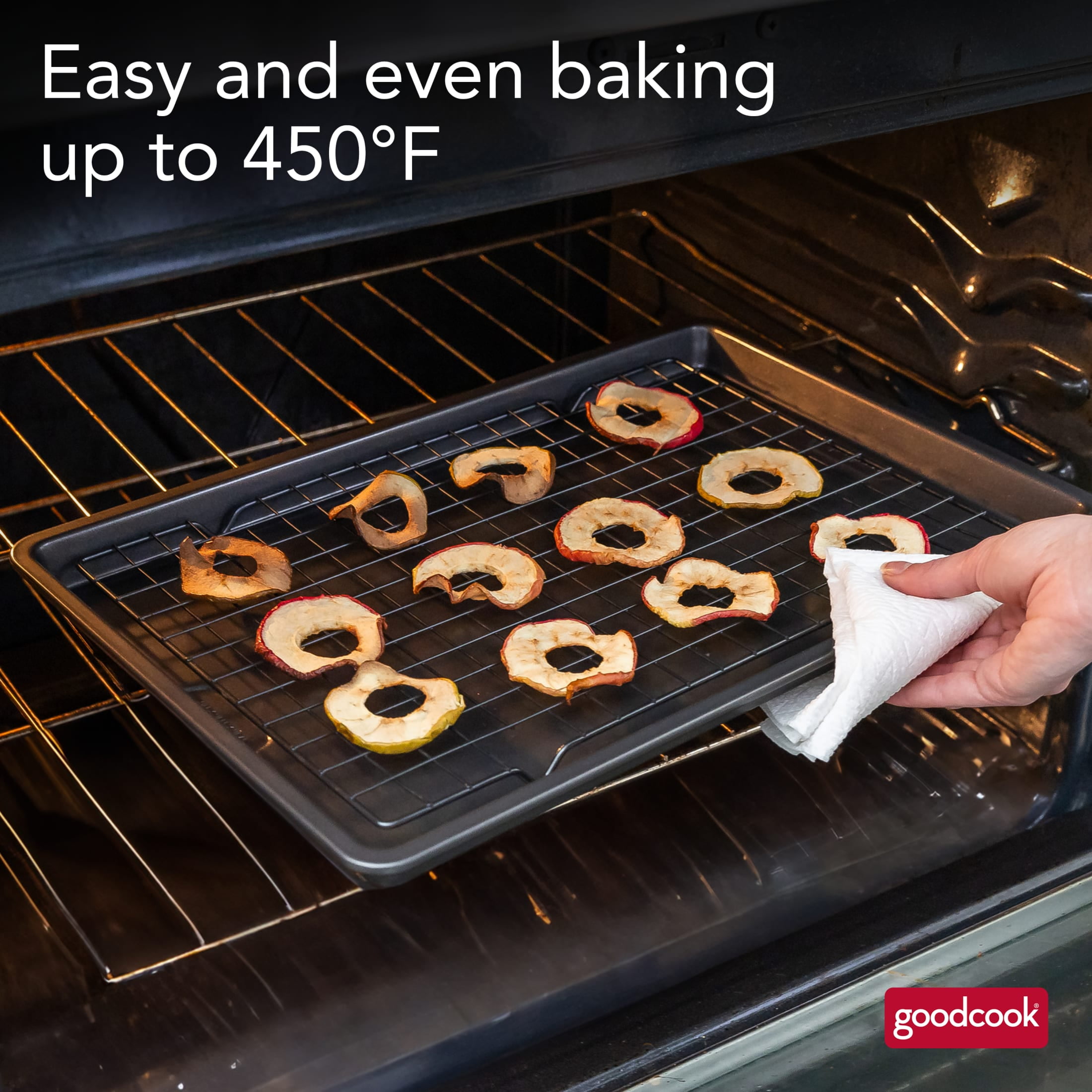 (4 pack) GoodCook PRO 15" x 10" Nonstick Steel Wire Rectangle Cooling Rack