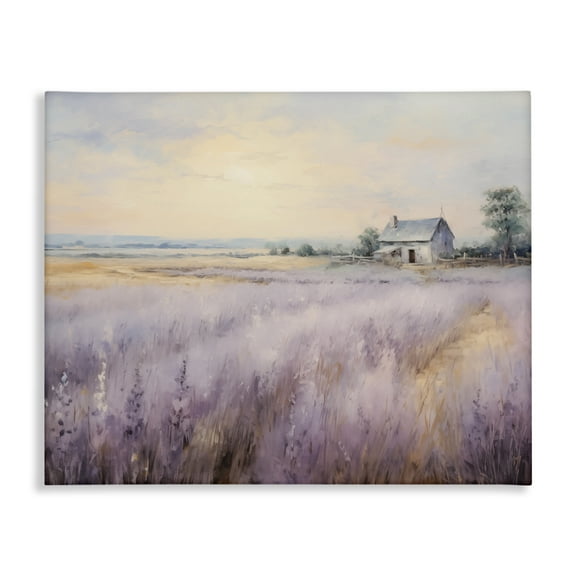 Stupell Industries Lavender Farm Fields Landscape & Nature Painting Wrapped Canvas Canvas Art Print Wall Art, 20 x 16