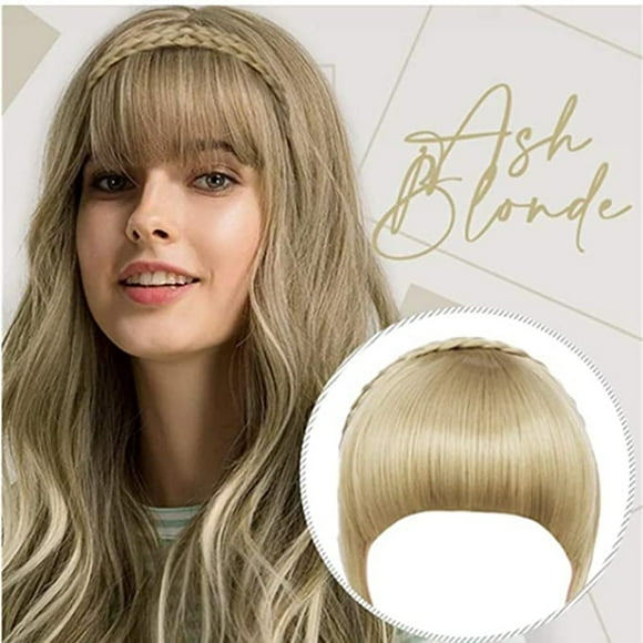 Cptfadh Human Hair Lace Front Wigs Headband Wig Glueless Wigs Human Hair Braid Hairband Synthetic Bangs Heat Resistant Bangs Hair Extensions for Lady Personal Care Braided Wigs Wig Band Clearance