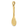 thumbnail image 4 of Diamond2Deal 10K Yellow Gold Solid 3-D Tennis Racquet Charm Pendant for Women (L- 1.13 inch, W- 0.39 inch), 4 of 7