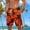 #70-Orange, variant on Ceisia Men's Elastic Waist Drawstring Loose Fit Beach Shorts with Pockets All-over Print Quick Dry Casual Summer Pants Sky Blue Gifts for Father 5X