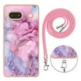 thumbnail image 3 of SaniMore for Google Pixel 8 Case, Marble Pattern 3 in 1 Heavy Duty Shockproof Full Body Hard PC IMD Bumper Crossbody Lanyard Women Girls Shockproof Cover for Google Pixel 8, Pink, 3 of 7