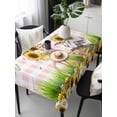 thumbnail image 2 of Spring Rectangle Tablecloth, Bicycles Blossom Botanical Sunflowers Pink Plaid Waterproof & StainResistant Tablecloth, Washable Oil-proof Table Cover for Dining/Party/Wedding/Camping/Buffet 60x120 In, 2 of 9