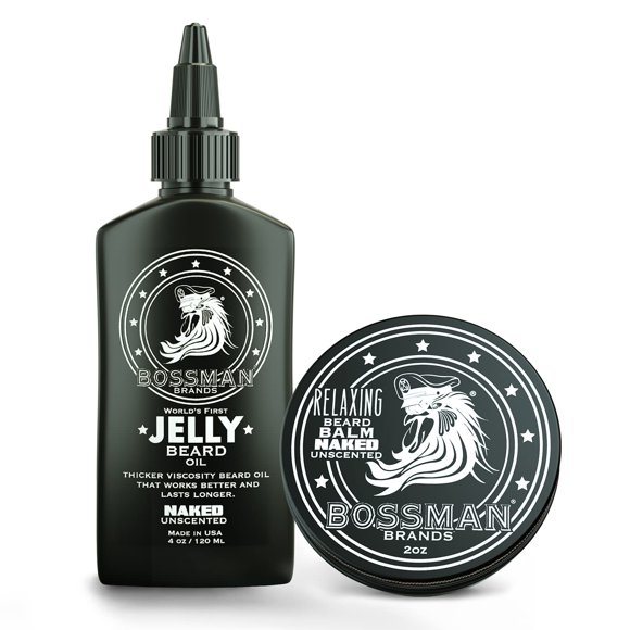 Combinación de aceite y bálsamo para barba Bossman Naked Scent