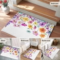 thumbnail image 6 of Pink Flowers 2'x3' Washable Rug, Spring Floral Elegant Pastoral Watercolor Non-Slip Soft Doormat Area Rugs for Entrance Bathroom Bedsides, Carpet for Kitchen Bedroom, Entryway Floor Mat, 6 of 9