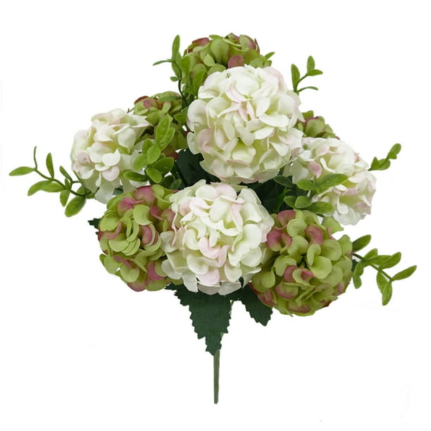 10 Heads Artificial Hydrangea Bride Bouquet Wedding Home Decoration for