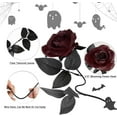 thumbnail image 3 of 12pcs Halloween Black Roses Flowers, Artificial Silk Roses Flowers Faux Black Roses Bouquets for Halloween Centerpiece, Halloween Party Indoor or Outdoor Decoration, 3 of 5