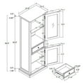 thumbnail image 3 of Noble House Bristol 65" Tall Kitchen Storage Cabinet, Freestanding Glass Door Pantry Cupboard with Drawer, White, 3 of 11