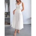 thumbnail image 5 of Women'S Summer Sleeveless Casual Dresses V-Neck Wrinkles Backless Party Dress White M, 5 of 7