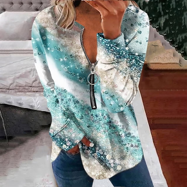Chandails à Capuchon Mode pour Femmes 2023 Hauts Automne Manches Longues Chandail Ample Chemise Chic Décontractée Chandails à Col Rond pour Dames Rabais de 50 % Liquidation Costumes d'Halloween/Noël