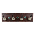 thumbnail image 4 of 20"L Rustic Western Country Bull Cow Horns With Gems Wall Hooks Wooden Plaque, 4 of 4