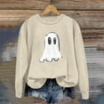 thumbnail image 4 of Cute Ghost Halloween Sweatshirts for Women 2025 Long Sleeve Crewneck Cute Graphic Sweatshirt Pullover Tops, 4 of 5