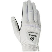 Bionic Gloves Mens RelaxGrip 2.0 Golf Glove, with Double-Row Finger Grip, Made With Genuine Leather, White And Black (Medium Large, Right Hand)