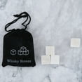 thumbnail image 4 of Xecvkr Whiskey Stones Gift Set of 4 Natural Soapstone Chilling Cubes with Velvet Pouch for Drinks Reusable Freezer Safe No Watering Down, 4 of 5