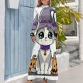 thumbnail image 4 of Cute Halloween Cat Pumpkin Women's Long Dress Long Sleeves Dress Vintage Dresses Party Maxi Dress High Waist Dress, 4 of 4
