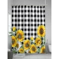 thumbnail image 5 of Shower Curtain Sunflower Bathroom Curtains with Hooks, Waterproof Fabric Floral Black Buffalo Plaid Bath Shower Curtains Set for Bathroom Bathtubs Decor 72x72 Inch, 5 of 8