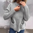 thumbnail image 3 of Hvyesh Women's Plus Size Jackets Round Neck Zipper Knitted Sweaters Long Sleeve Casual Loose Outwear with Pockets Gray, 3 of 6