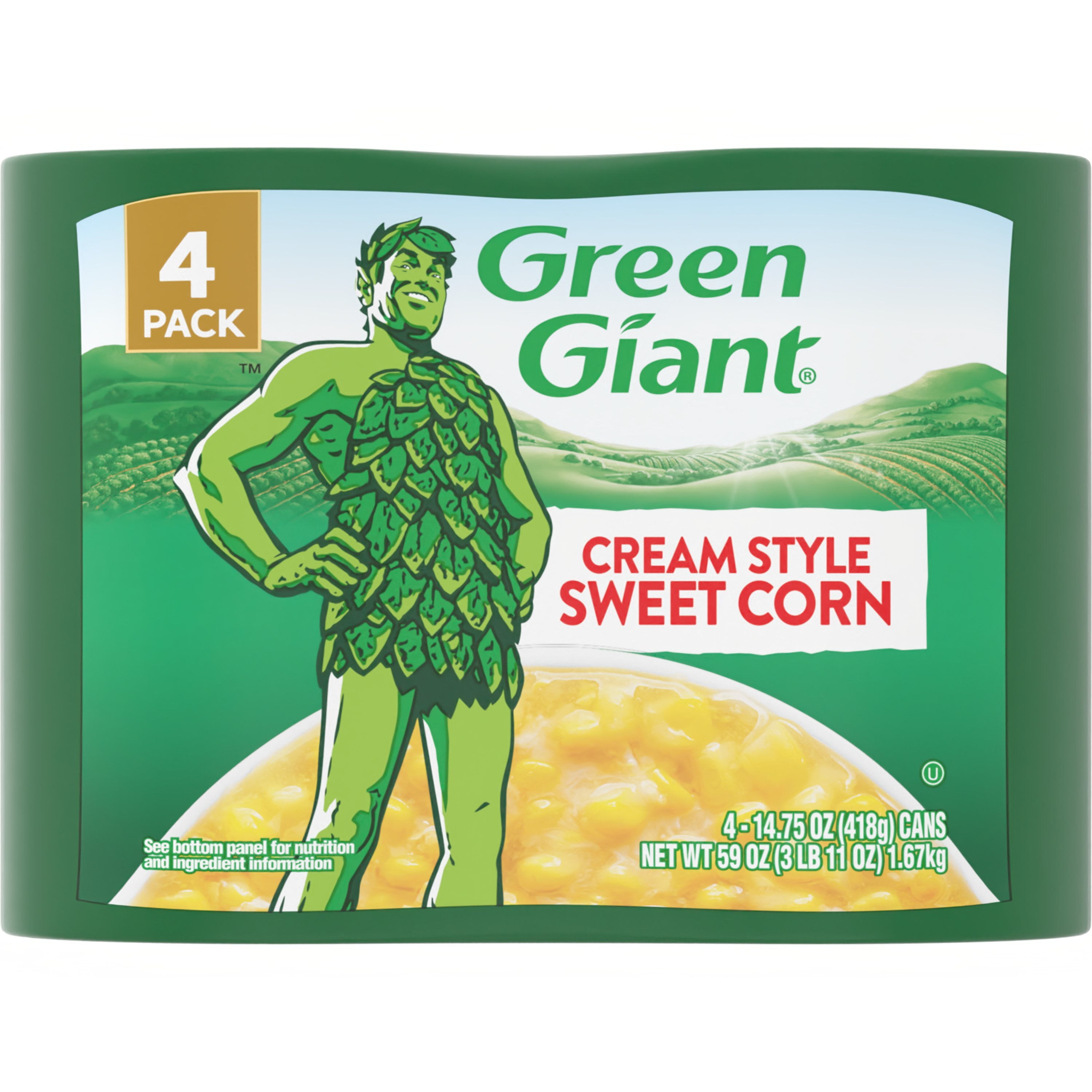 Green Giant Cream Style Sweet Corn, 4 Pack, 14.75 oz, Shelf Stable