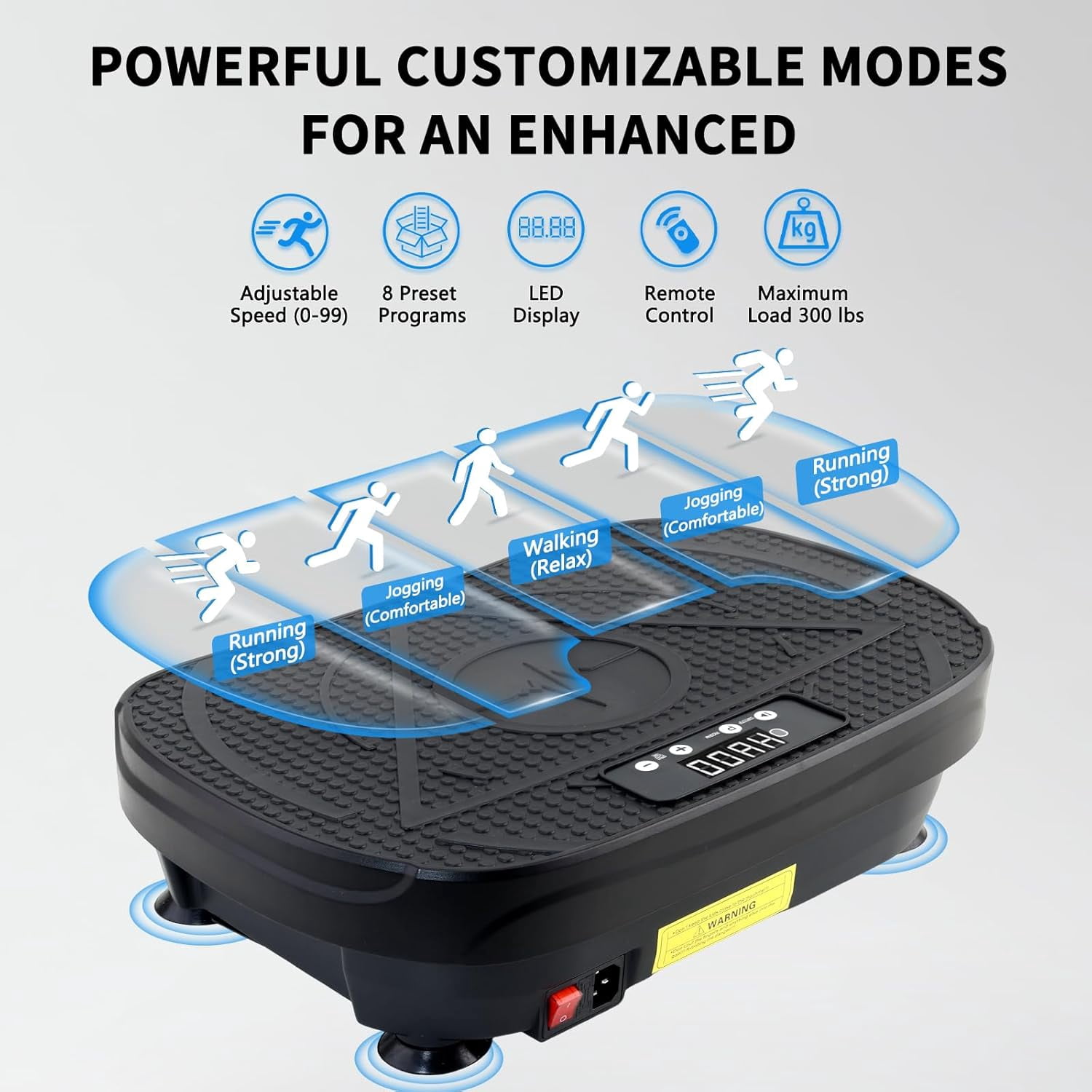 Vibration Plate Exercise Machine for Full Body Workout, Fat Burning & Lymphatic Drainage with Remote Control