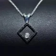 thumbnail image 4 of 14K White Gold Plated 1.5Ct Round Cut Lab Created Black Diamond Women's Pendant, 4 of 4