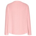thumbnail image 5 of TKLPEHG Womens Tops Dressy V Neck Pleated Eyelet Shirts Casual Long Sleeve Classic Solid Color Loose Lightweight Fashion Blouse (Pink,S), 5 of 6
