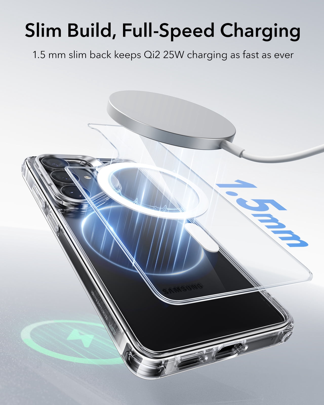 ESR Magnetic Case with Stash Stand Compatible with Samsung Galaxy S26 Ultra, Military-Grade Protection & MagSafe Compatible, Scratch-Resistant, Clear