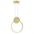 thumbnail image 2 of CWI Lighting Pulley 10 in LED Satin Gold Mini Pendant, 2 of 6