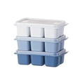 thumbnail image 1 of Bewildely Pack of 3 Ice Cubes Molds Club Supply Reusable Kitchen Leakproof DIY Refrigerator with Icing 6-grid Lid Homemade Mould Type2 NO2, 1 of 6