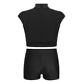 thumbnail image 2 of CHICTRY Kids Girls 2pcs Dance Outfit Racer Back Crop Top with Shorts Clothing Sets for Sport Black 14, 2 of 7