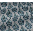 thumbnail image 4 of oneOone Cotton Jersey Light Gray Fabric Leaves & Floral Block Sewing Material Print Fabric By The Yard 58 Inches Wide, 4 of 4