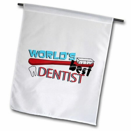 3dRose Worlds Best Dentist  Garden Flag  12 by 18-Inch