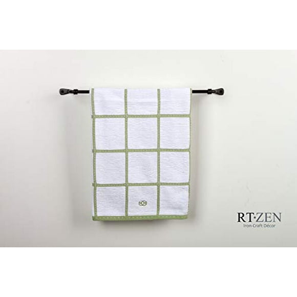 Decorative Wrought Iron Towel Holder | Fancy 17" Rot Bar Rack fits 14.5" Towel for Kitchen, Bathroom, Bedroom | Wall Mount Dish Towel Rod Hanger | Metal Handmade by RTZEN-Décor | Easy Installation