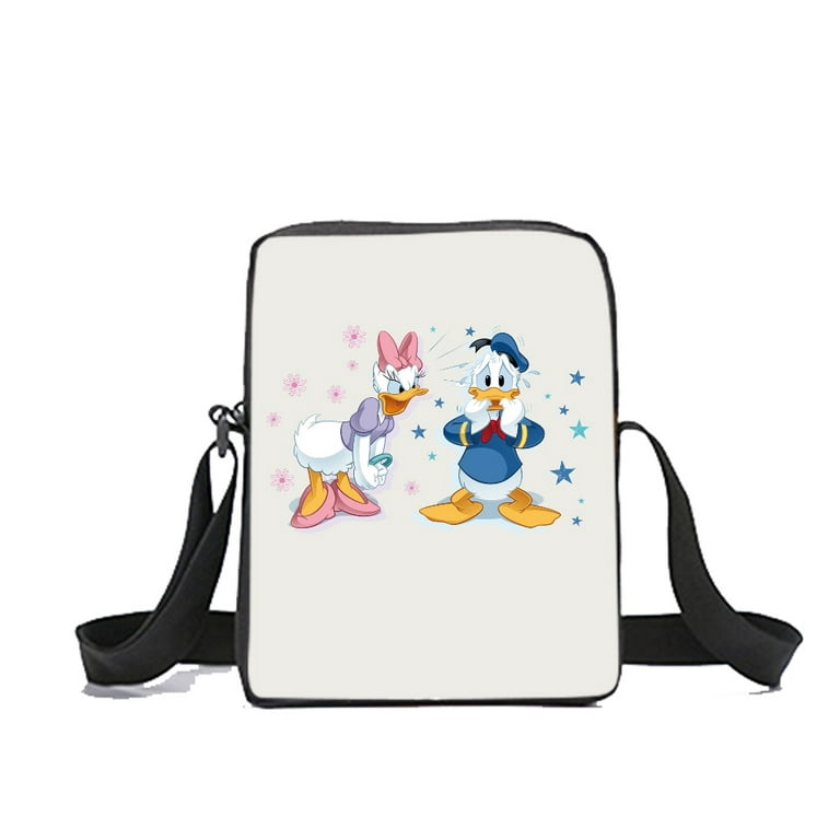 KCYSTA Saludos Amigos Donald Duck School Bag Distinctive Interesting Cartoons Shoulder School Book Bag with Crossbody Bag and Pen Case 3pcs for Kids