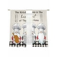thumbnail image 7 of The Chef Sheer Curtains 72 inches Long 2 Panels Set Gnome Kitchen Linen Black Buffalo Plaid Tiers Sheers Rod Pocket Small Window Short Curtains for Kitchen Cafe, Each 52" W x 72" L, 7 of 7