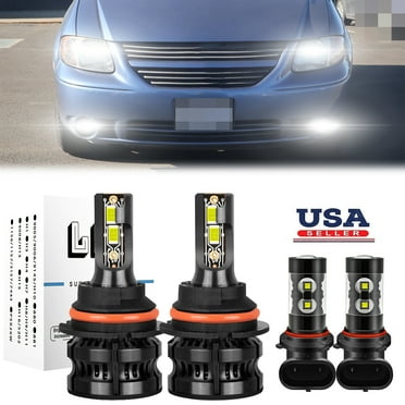 For 2001-2007 Dodge Grand Caravan 4X LED Headlight Bulbs Hi/Lo   Fog Light 6000K