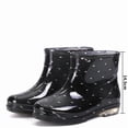 thumbnail image 4 of Domuza Women Bow Tie Printed Glossy Short Ankle Rain Boots, Waterproof Non Slip PVC Rain Shoes for Gardening Walking Commuting Outdoor Rainy Day Wear Black 7.5（EU-39）, 4 of 4