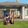 thumbnail image 3 of Joocar American Flag German Shepherd Dog Linen Garden Flag For Spring Summer Home Outdoor Garden Yard Door Decor 12x18 Inch, 3 of 5