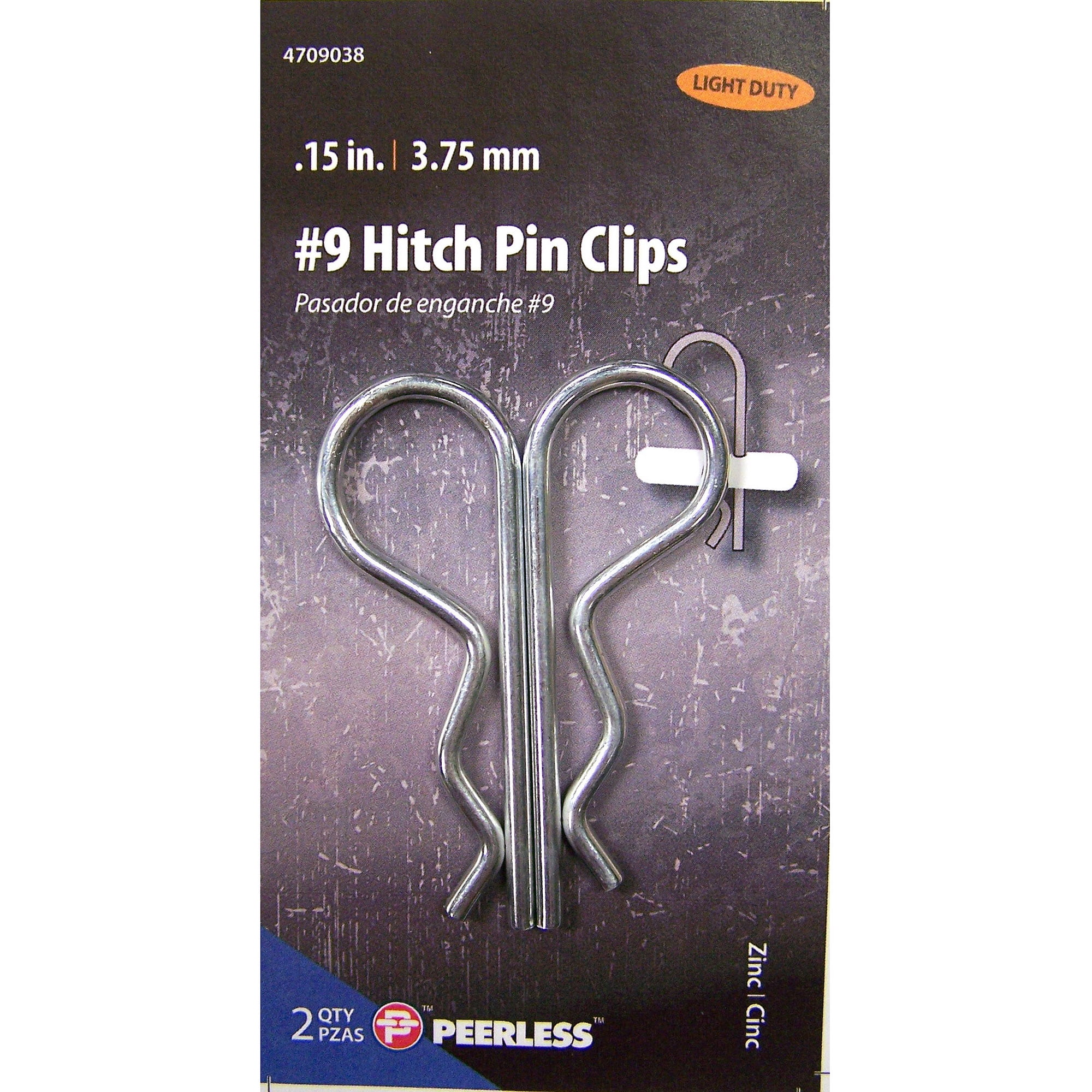 Peerless 9 Hitch Pin Clips, 2Pack