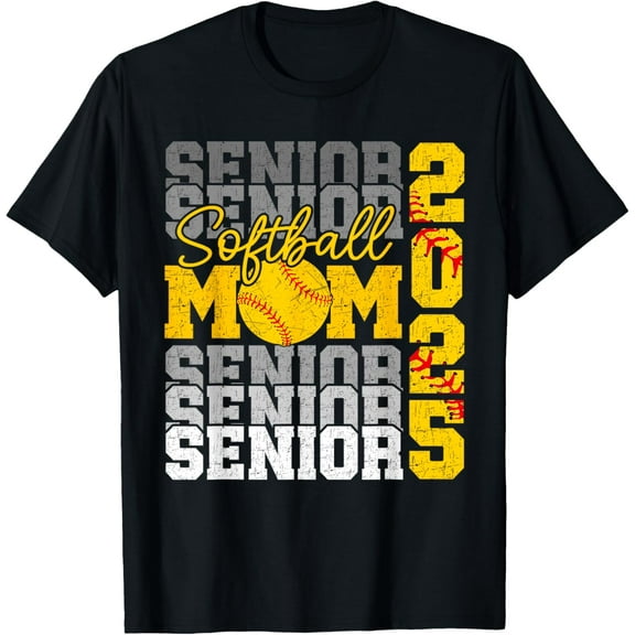 Senior Mom 2025 Softball Class Of 2025 Funny Graduation 2025 T-Shirt