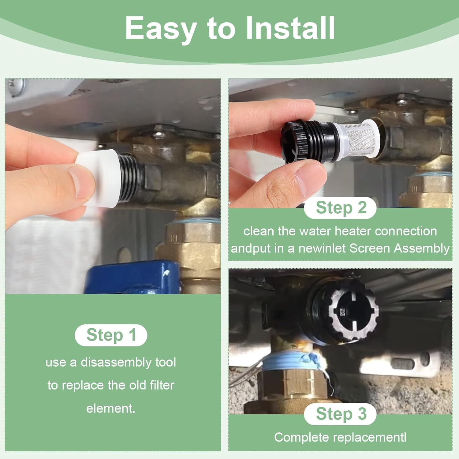 H98-510-S tankless Water Heater Filter Kit for Rinnai Water Heaters (2 Tankless Water Heater Inlet Screen Assemblies+1 tankless Water Heater Filter Removal Tool）$$Tools & Hardware Other