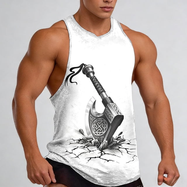 Débardeur pour Homme à Imprimé Graphique, Sans Manches, pour Muscles, pour Usage Quotidien Décontracté, Respirant, Confortable, Entraînement