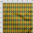 thumbnail image 2 of oneOone Cotton Poplin Twill Olive Green Fabric Argyle Check Dress Material Fabric Print Fabric By The Yard 56 Inch Wide, 2 of 4